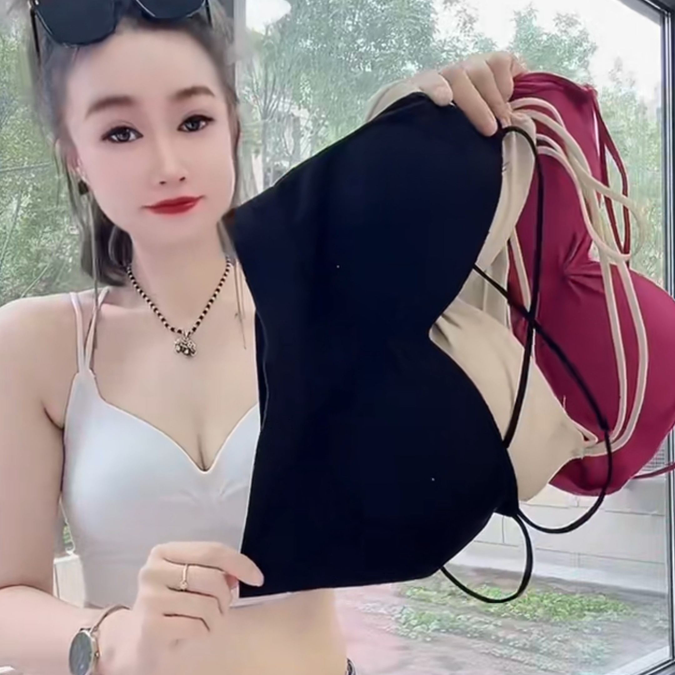 后背交叉肩带美背内衣女舒适乳胶抹胸