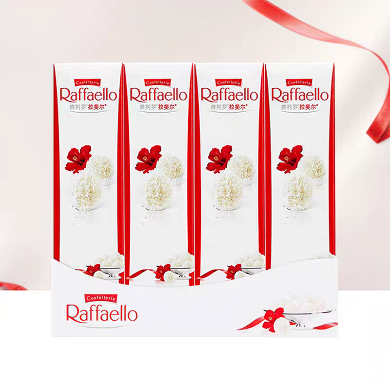 费列罗进口拉斐尔脆雪柔扁桃仁椰蓉球T48粒白巧克力雪莎散装喜糖