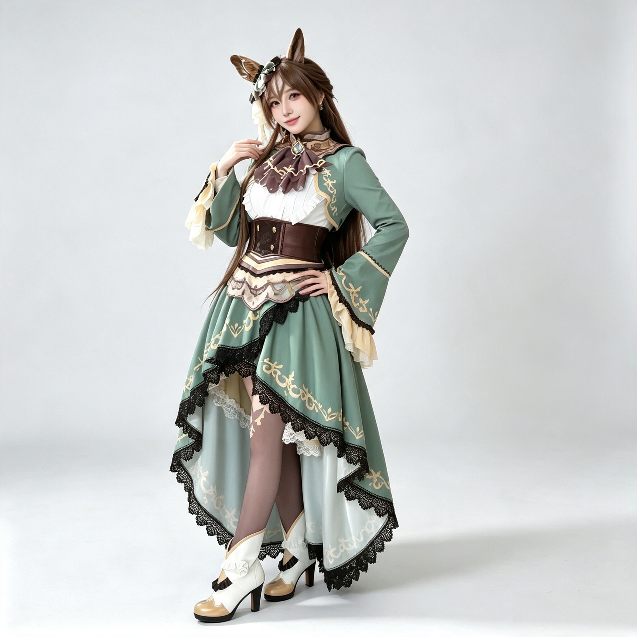 赛马娘里见光钻cos服假发