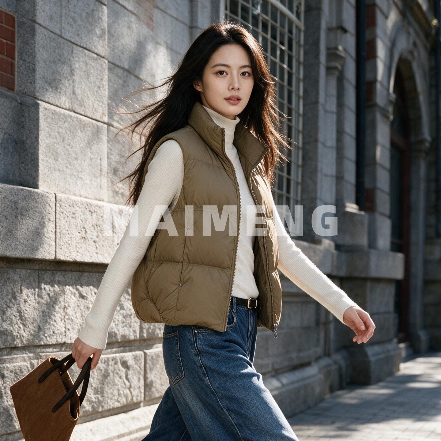 迈萌2026秋冬新款羽绒马甲女