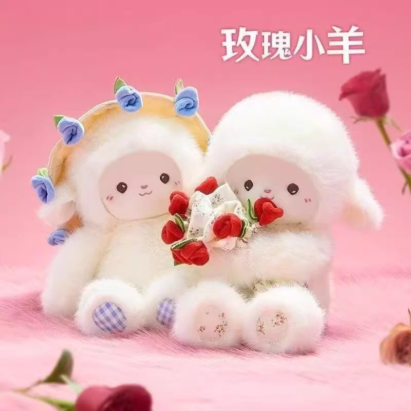 【立减50】红玫瑰花小羊毛绒公仔磁吸帽子玩偶七夕节节礼物b