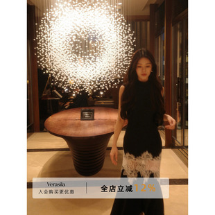Verasila 暮色微醺 优可丝蕾丝刺绣拼接鱼尾裙长款镂空无袖连衣裙
