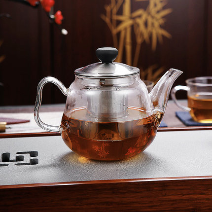 雅风玻璃壶加厚耐高温家用泡茶壶不锈钢烧水壶泡茶专用纯手工茶具