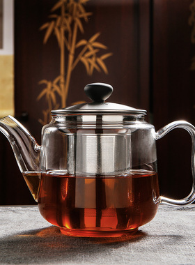雅风纯手工玻璃茶壶耐高温加厚烧水壶电陶炉泡茶壶不锈钢家用茶壶