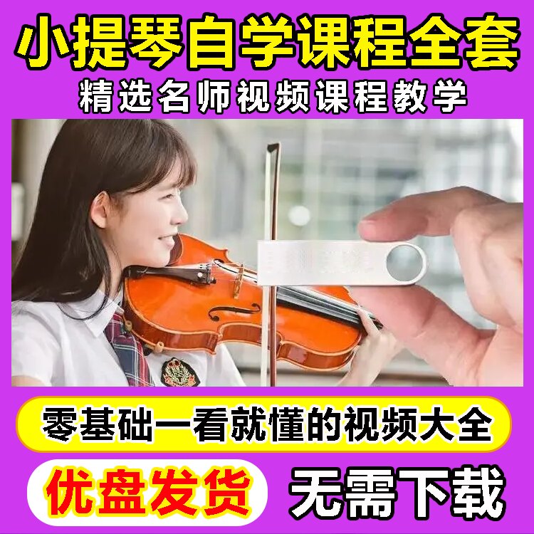 小提琴教程优盘新手入门教学初学者视频自学课程中老年学习U盘