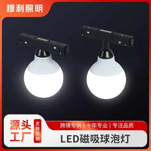 LED磁吸球灯泡5W 20款磁吸轨道明装暗装磁吸 G80 G70 12-65V通用