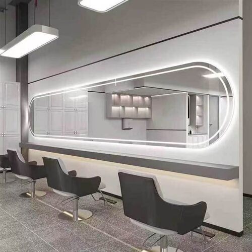网红理髲店镜子发廊专用理髲镜染烫镜台面美发店镜台横挂大通镜子