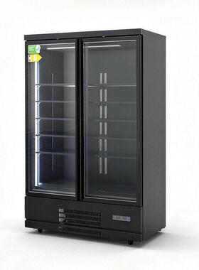 商超立式前推拉门风扇冷却玻璃门效压缩机食品饮料冷藏展示冰箱