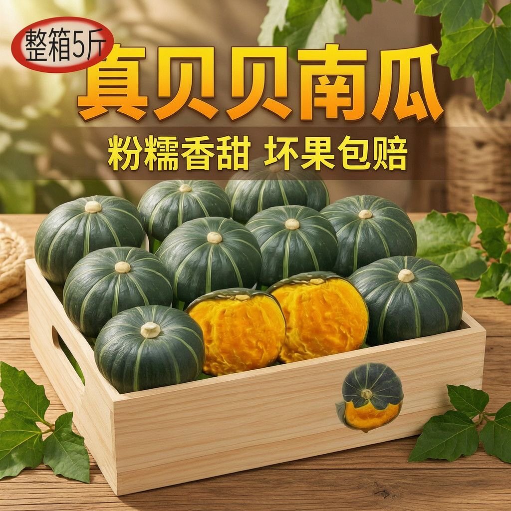 当季新鲜贝贝南瓜板栗香甜整箱