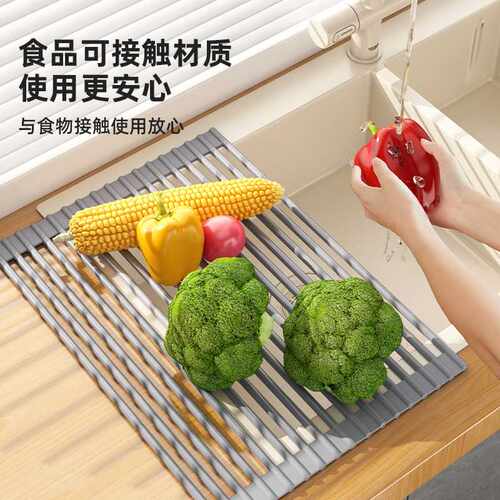 沥水架水槽收纳架置物架可折叠沥水篮碗碟架可折叠小厨房沥水架