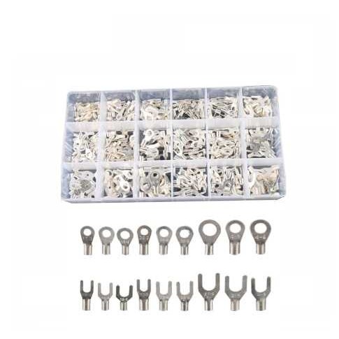 420PCS盒装冷压接线裸端子Fork U-type Brass Terminals