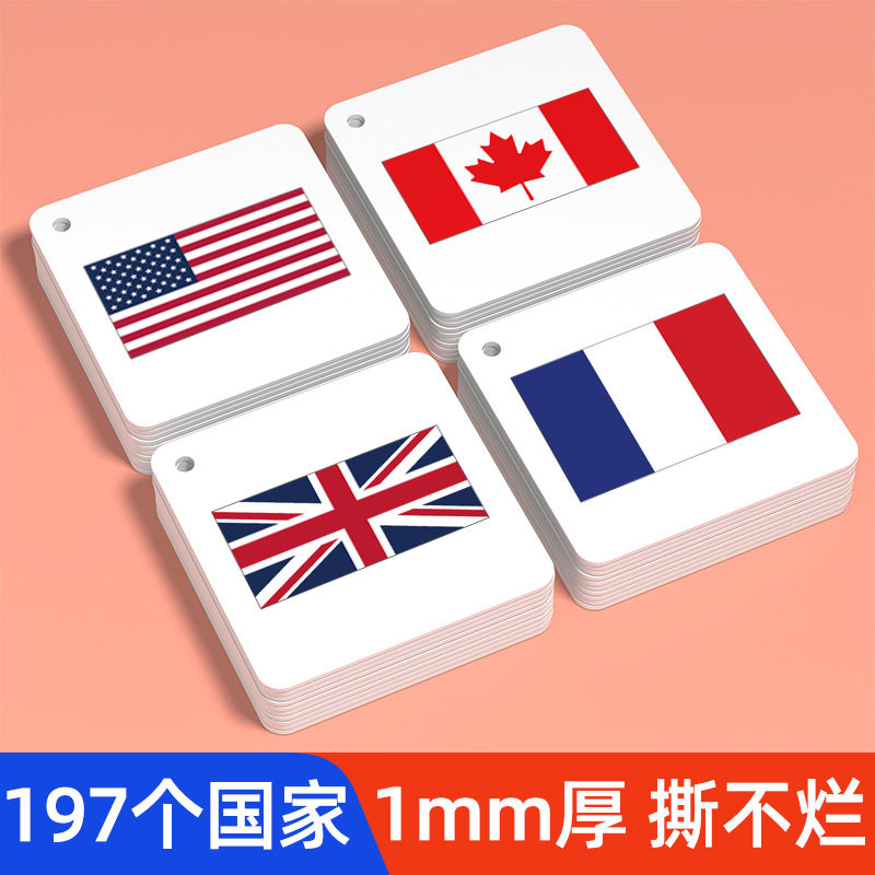 各国国家看图启蒙国旗认知卡片
