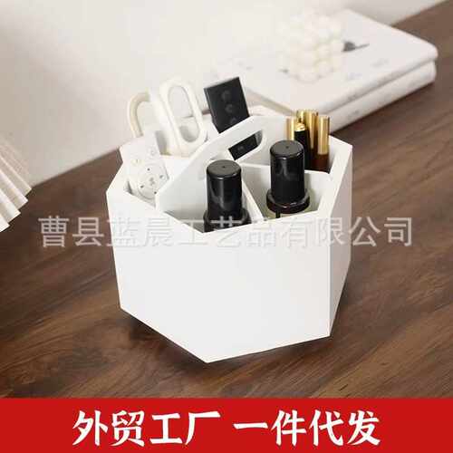 木质旋转笔筒马克笔收纳盒办公桌面收纳多用途旋转笔筒收纳盒