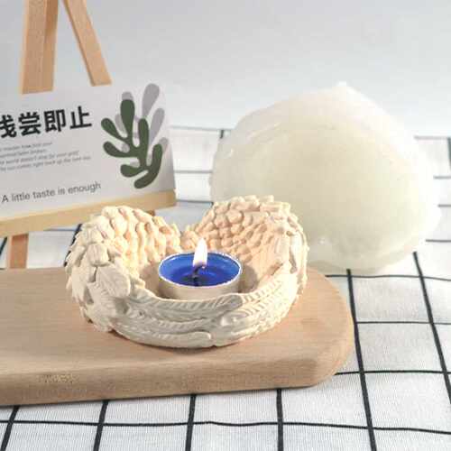 百佳兴手工diy蜡烛爱心翅膀烛台模具香薰石膏硅胶模具装饰摆件