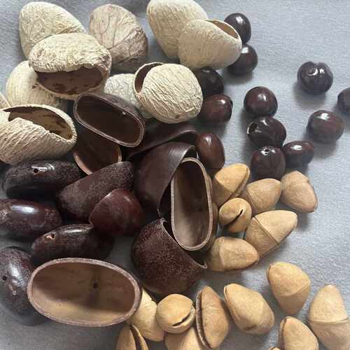 印尼果壳风铃diy黑果材料包自制果壳音手工制作手摇铃