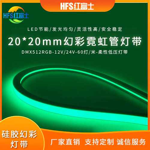 DMX512RGB2020幻彩霓虹管灯带防水24V60灯低压纯硅胶灯条装饰亮化