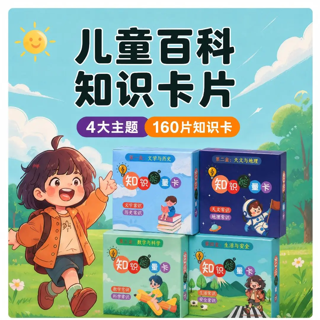 【老师推荐】百科知识能量卡儿童益智知识卡百科知识册儿童识字k