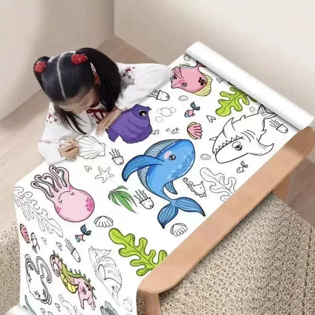 【下单立减50】儿童涂鸦大画纸绘画大号绘画涂色大张画纸玩具KP