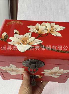 平遥 漆器首饰箱 抽屉首饰柜 木制工艺品礼品包装盒
