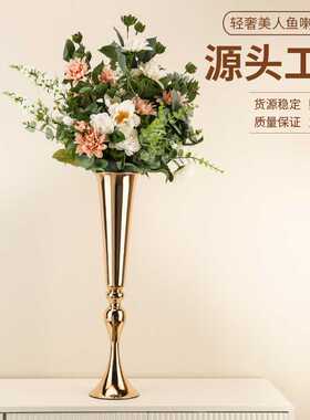 欧式婚庆道具电镀美人鱼花器路引餐桌装饰花艺摆件亚马逊花瓶