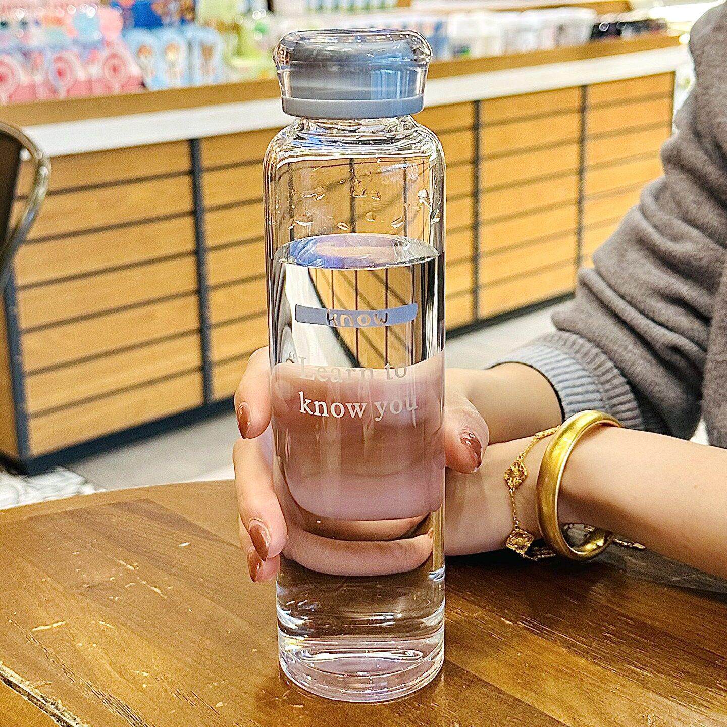 细长水杯新款女生颜值杯子硼硅玻璃杯耐温便携水外带