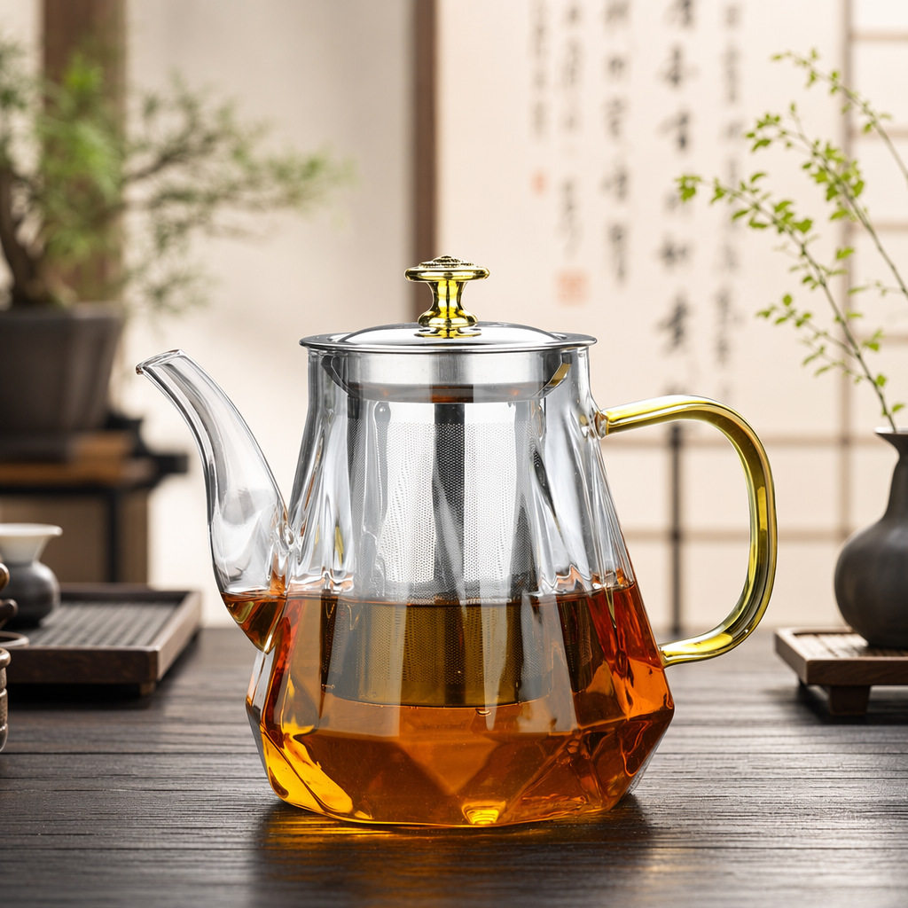 高硼硅玻璃新款钻石壶泡茶茶壶