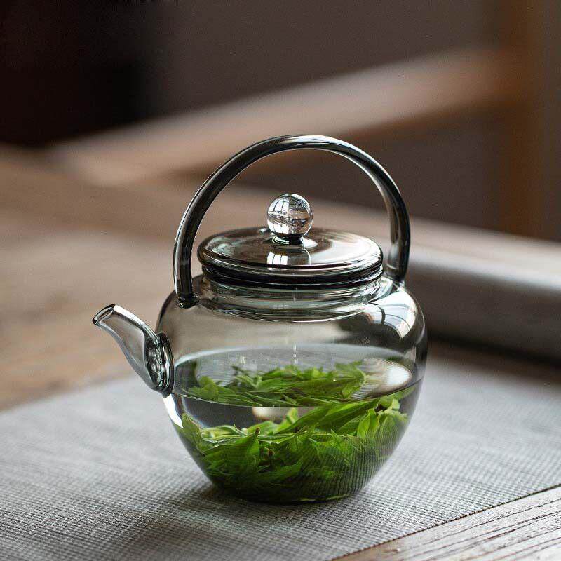 日式玻璃茶壶小容量耐温绿茶泡茶器加厚提梁壶家用功夫茶具