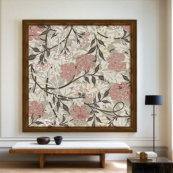 手绘油画抽象植物花卉花开富贵客厅玄关挂画中古风卧室餐厅装饰画