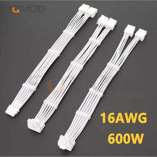 RTX40系2x8pin 8PIN转16Pin 12VHPWR 90度弯头新显卡连接线 白色