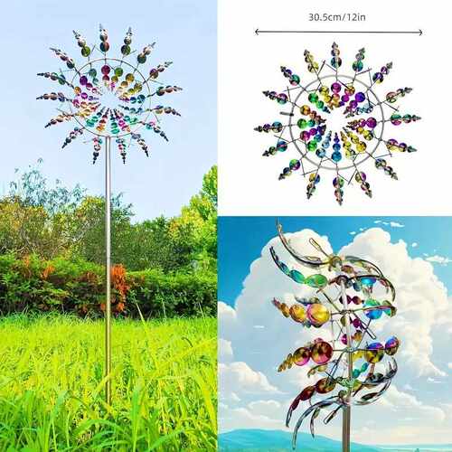 爆款户外装饰金属风车花园庭院风力旋转器创意旋转风转工艺品