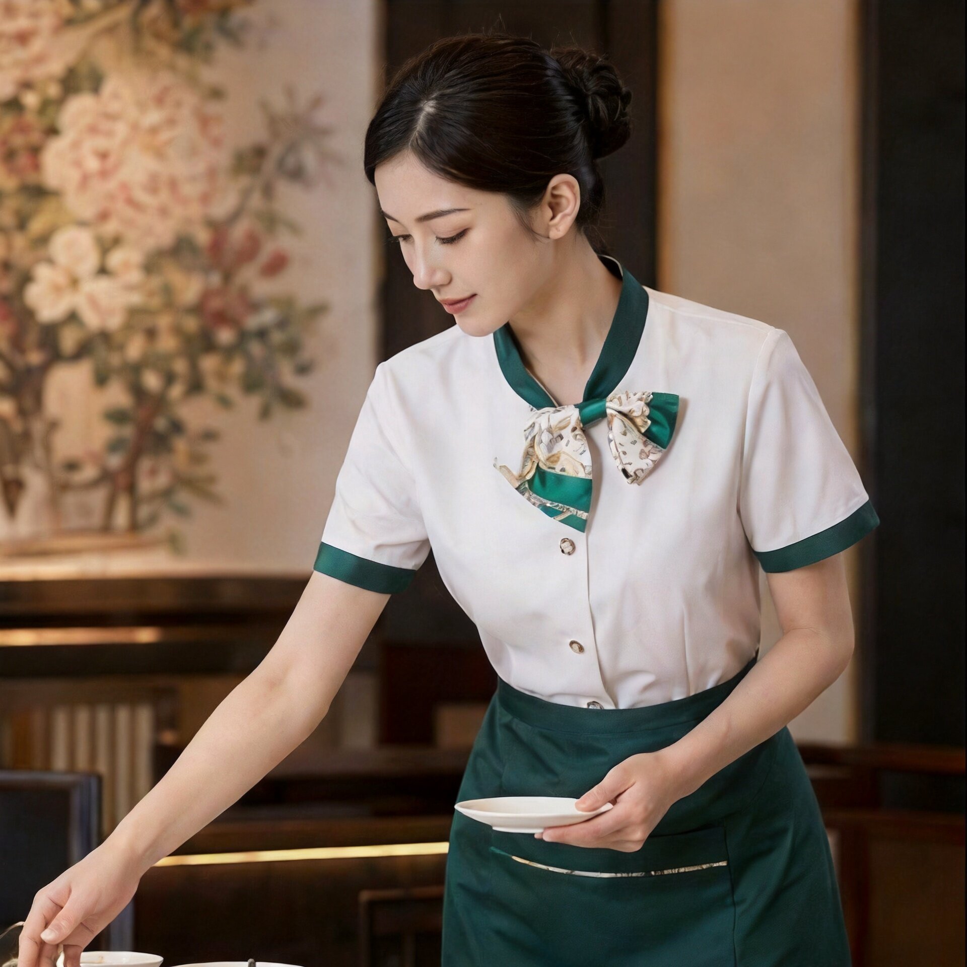 【免费印字】餐饮服务员工作服图片