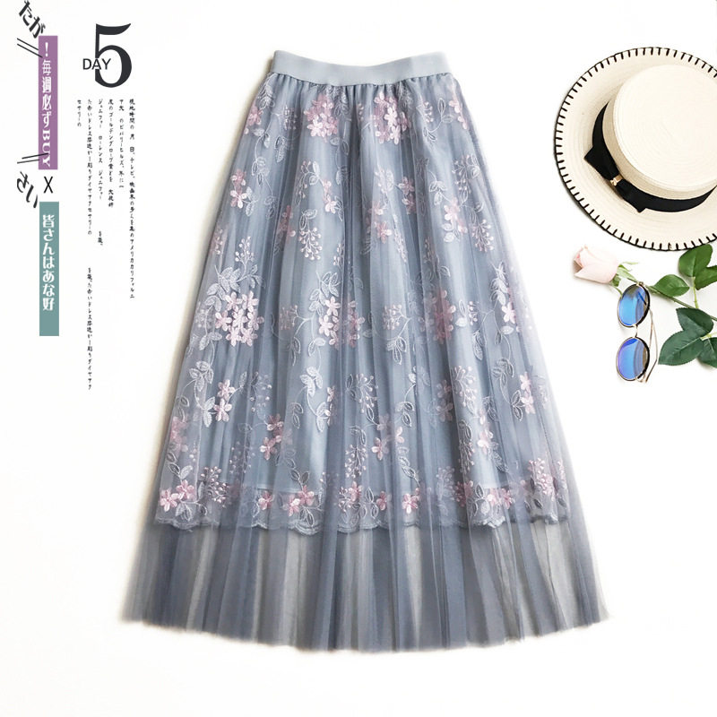 2019 Spring and summer new pattern the republic of korea Ultra-fire ins skirt Embroidery Paige longuette fairy Jacobs skirtin the Women's clothing/Boutique , Skirts  category - from Buy2taobao.com to provide professional Taobao agent buy service
