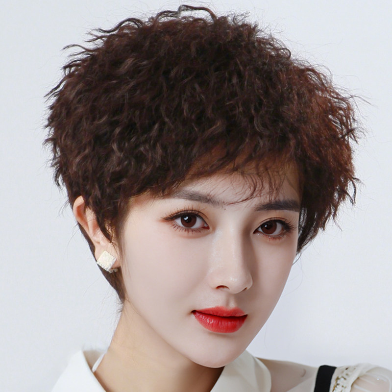 减龄短卷发修颜自然隐形假发套