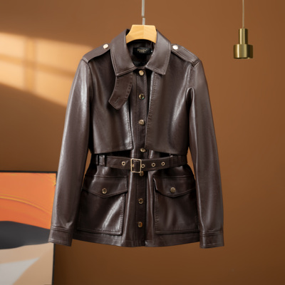 真皮皮衣外套女绵羊皮短款风衣