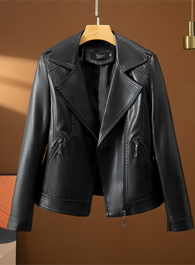 真皮皮衣外套女2025新款爆款洋气小个子绵羊皮黑色加厚皮夹克短款