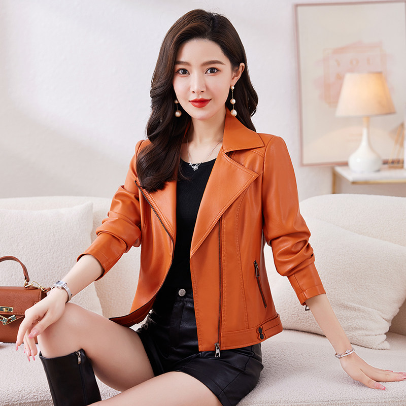 海宁真皮皮衣女短款2025春秋新款加棉黑色机车显瘦修身皮夹克外套