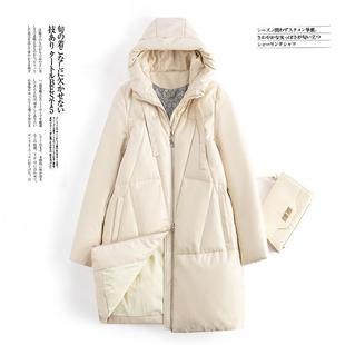 海宁真皮绵羊皮羽绒服女中长款2025冬季新款宽松韩版连帽皮衣外套