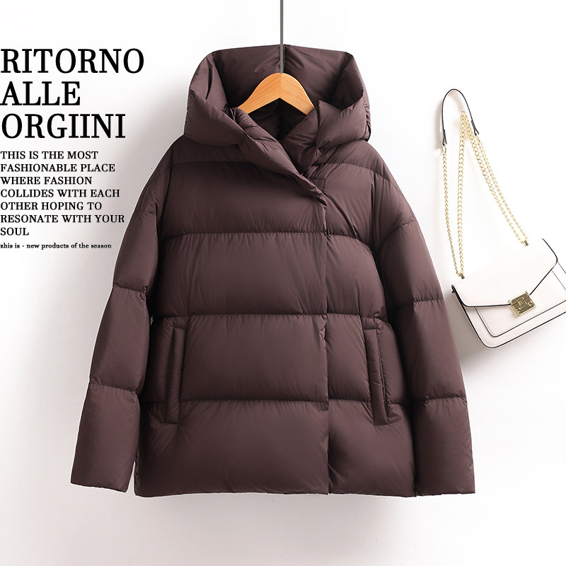 羽绒服女2025新款冬季今年流行爆款小个子连帽保暖白鸭绒加厚外套