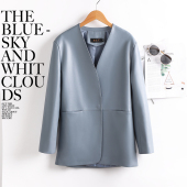 绵羊皮风衣 黑色酷飒风小个子西装 海宁真皮皮衣外套女短款 2025新款