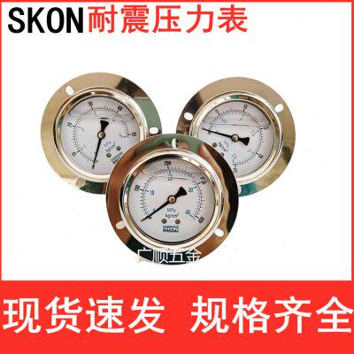 SKON 油压表 YN60ZT 轴向25MPA 250KG 耐震压力表 PT1/4 抗震表