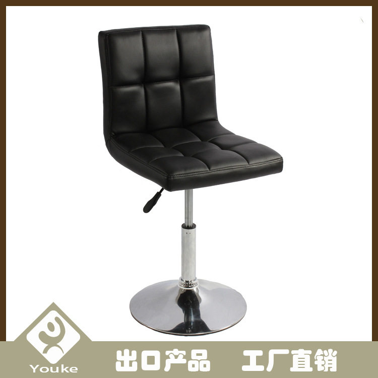 工厂直销可升降旋转弓形格子圆底脚盘椅休闲椅外贸出口前台酒吧椅