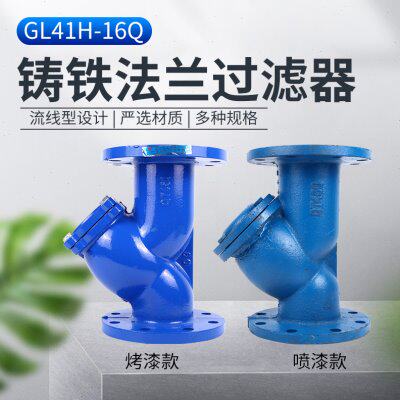 GL41H-16铸铁法兰过滤器 Y型过滤器阀DN25 40 50 80 100 150 200