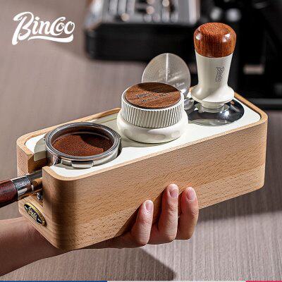 Bincoo咖啡压粉锤布粉器实木底座意式咖啡机配套器具组合51/58mm