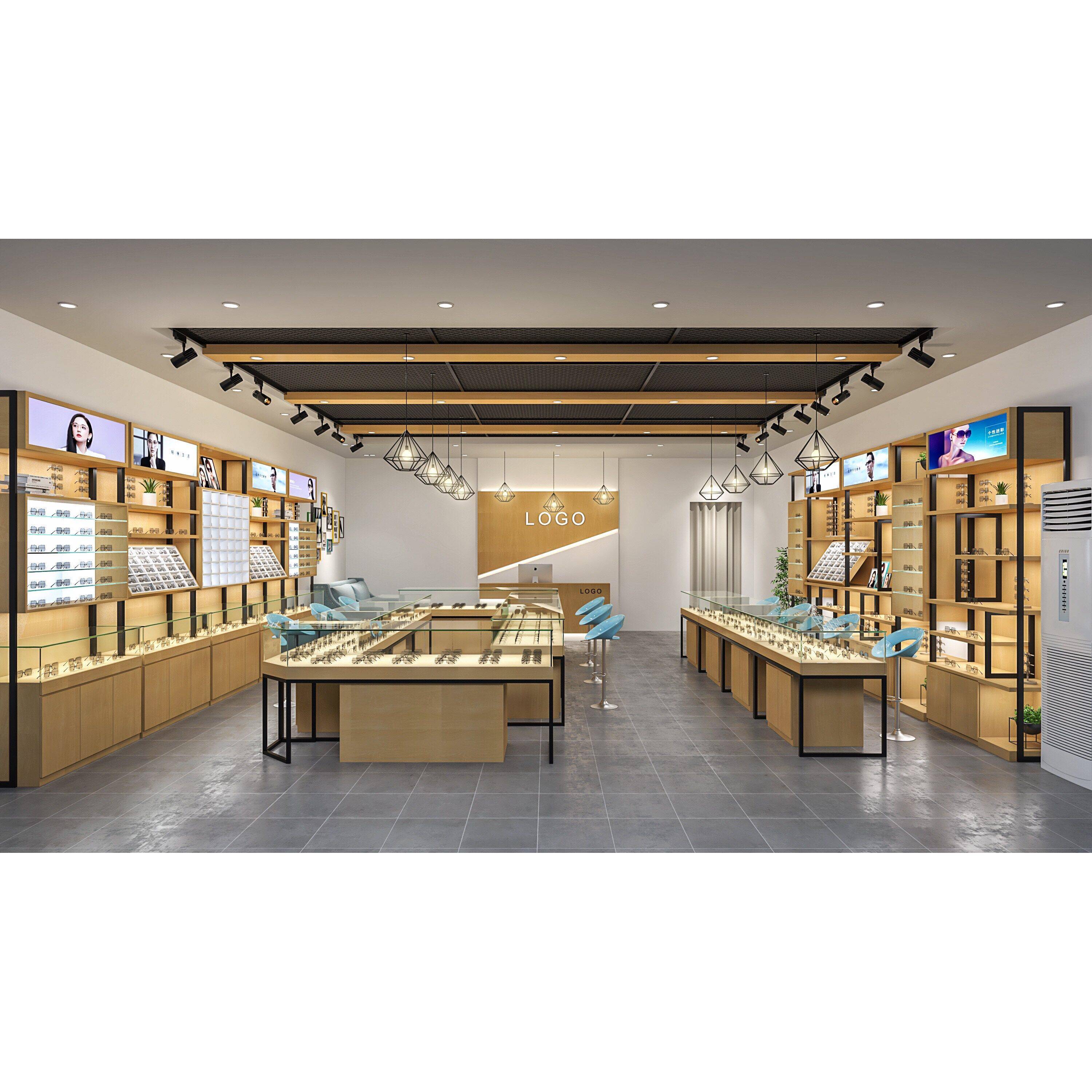 眼镜展示柜眼镜店柜台快时尚眼镜展柜铁架玻璃中岛陈列货架眼镜柜