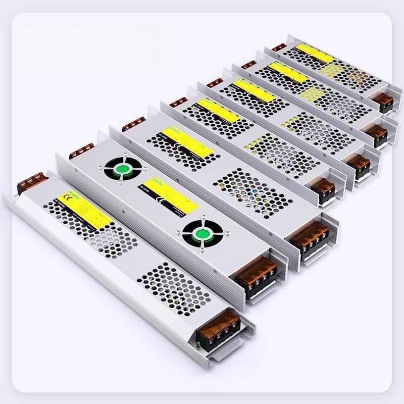 虹霸工厂直销12V24V 60W~400W线形灯带变压器超薄长条led灯箱电源