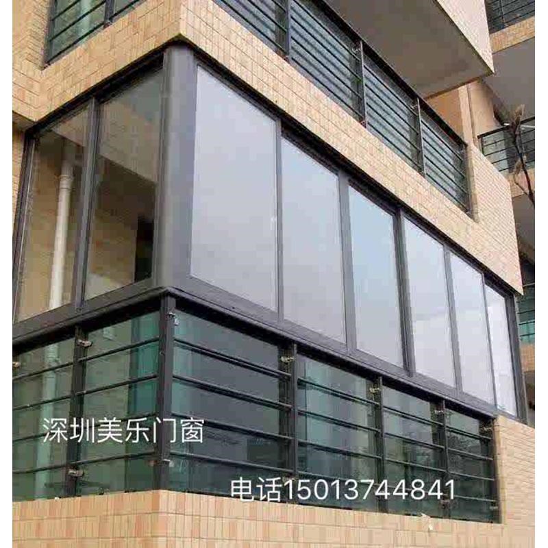 深圳凤铝合铝合金封闭阳台落地推拉窗断桥铝窗平开窗中空钢化玻璃图片