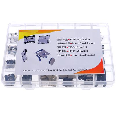 24种120个SD MINI TF MICRO NONO SIM卡座卡槽卡托长短体混装套件