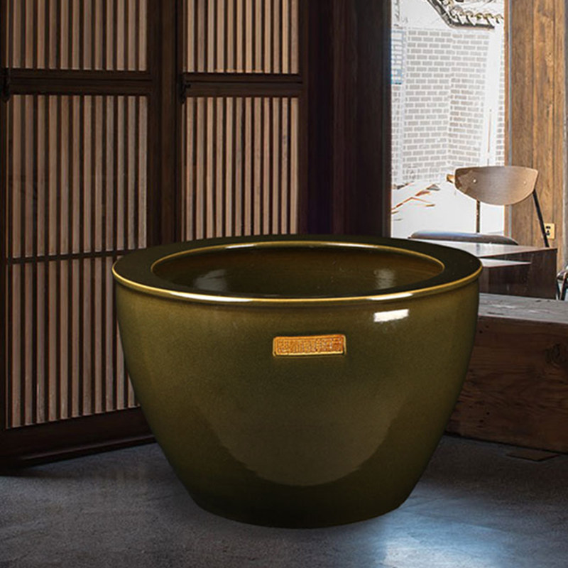 景德镇茶叶末釉陶瓷大缸养鱼缸睡莲荷花盆缸门海仿古水缸庭院树缸