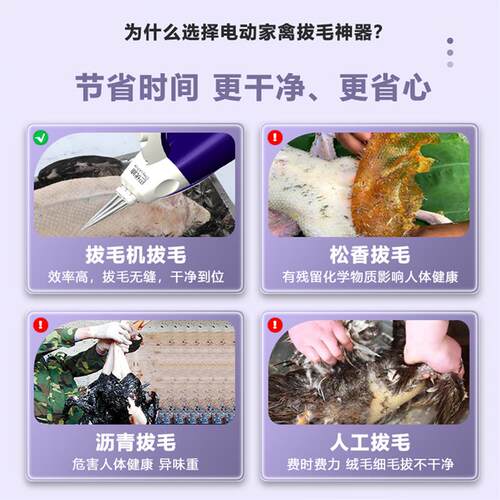 巴优迪拔毛神器鸡毛鸭毛电动杀鸡鸭鹅脱毛机全自动家禽拨鸡鸭猪毛