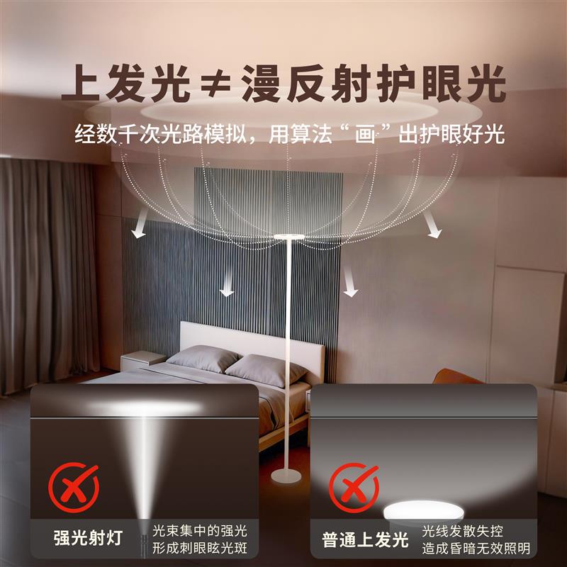 北欧风格智能触摸漫反射护眼落地灯 高显色指数防刺眼补光灯 客厅